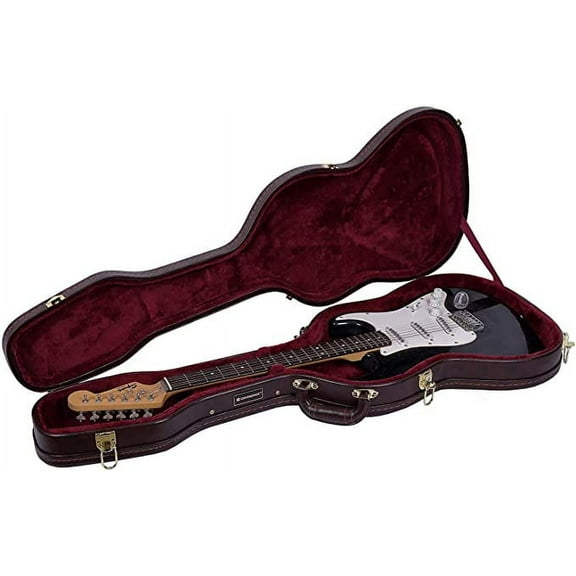Crossrock Electric Guitar Case for Telecaster and Stratocaster Style,Brown (CRW620STBR)