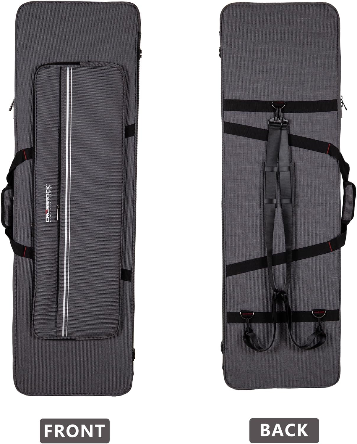 Crossrock Electric Guitar Foam Case for Strat & Tele | Lightweight Gray Gig Bag with Adjustable Fit, Plush Interior & Storage (CRP300EDG)