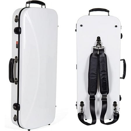 Crossrock Fiberglass Double Case for Two Full-Size Violins with TSA Lock
