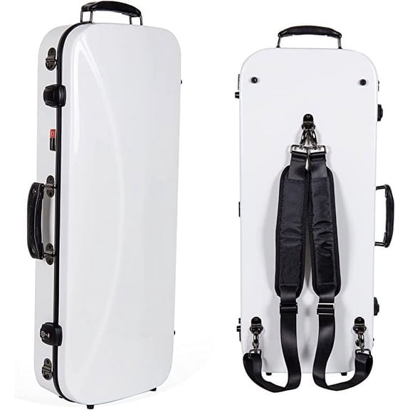 Crossrock Fiberglass Double Case for Two Full-Size Violins with TSA Lock