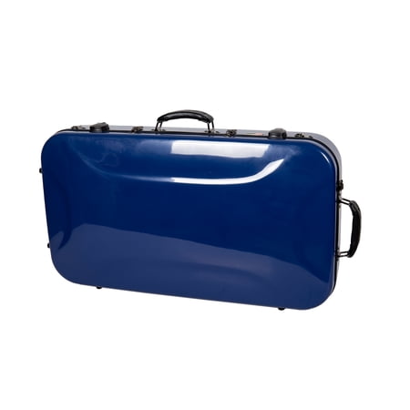 Crossrock Fiberglass Double Case with TSA Lock for Two Concert/Tenor Ukuleles-Navy Blue