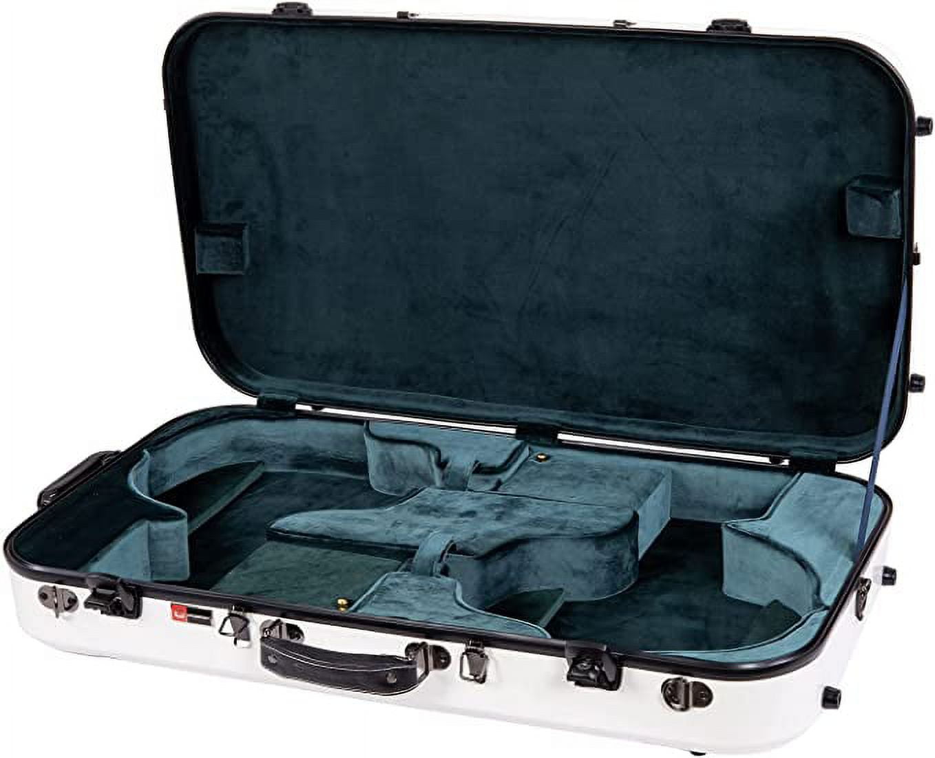 Crossrock Fiberglass Double Case with TSA Lock for Two Concert/Tenor Ukuleles