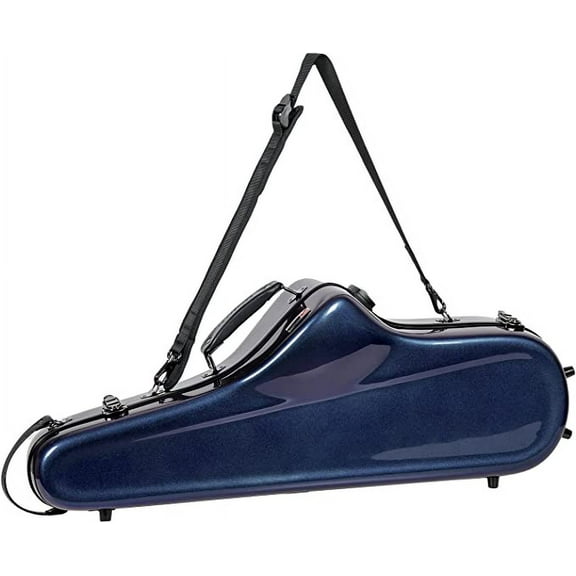 Crossrock Fiberglass Tenor Saxophone Case-Includes Accessory Pocket, Removable Shoulder Straps, TSA Lock-Illusion Blue