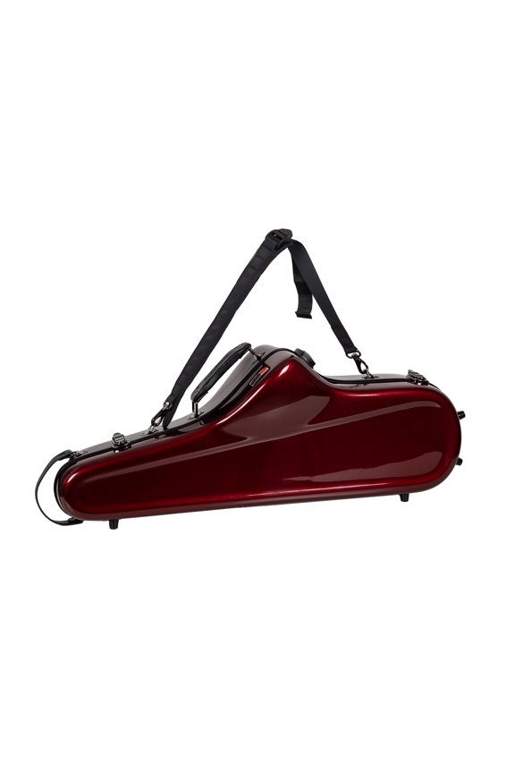 Fiberglass Tenor Saxophone Case - Includes Accessory Pocket, Removable Shoulder Straps, TSA Lock - Red