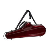 Crossrock Fiberglass Tenor Saxophone Case - Includes Accessory Pocket, Removable Shoulder Straps, TSA Lock - Red