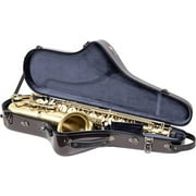 Crossrock Fiberglass Tenor Saxophone Case-Includes Accessory Pocket, Removable Shoulder Straps, TSA Lock-Space Gray