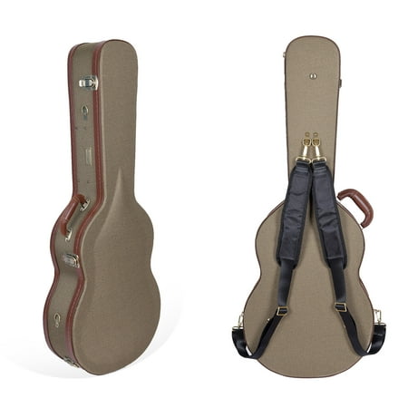 Crossrock Full Size Classical Acoustic Guitar Fabric Shell Wooden Hard Case
