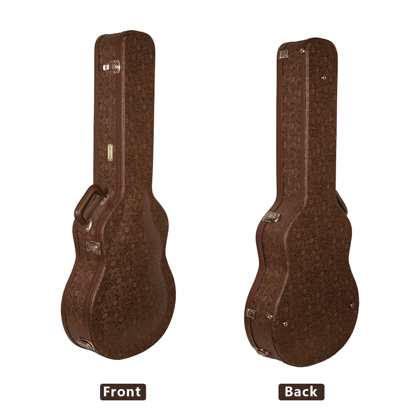 Crossrock Guitar Case for 16" Archtop/Hollow Body/Jazz Electric Guitars - Fits Gretsch Electromatic, Ibanez, Epiphone, Gibson ES Series -Blossom Brown (CRW530JA16BQ)