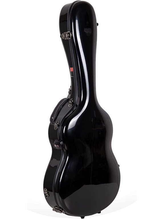 Hard Shell Fiberglass Case for Les Paul Guitar with Backpack Straps in Black