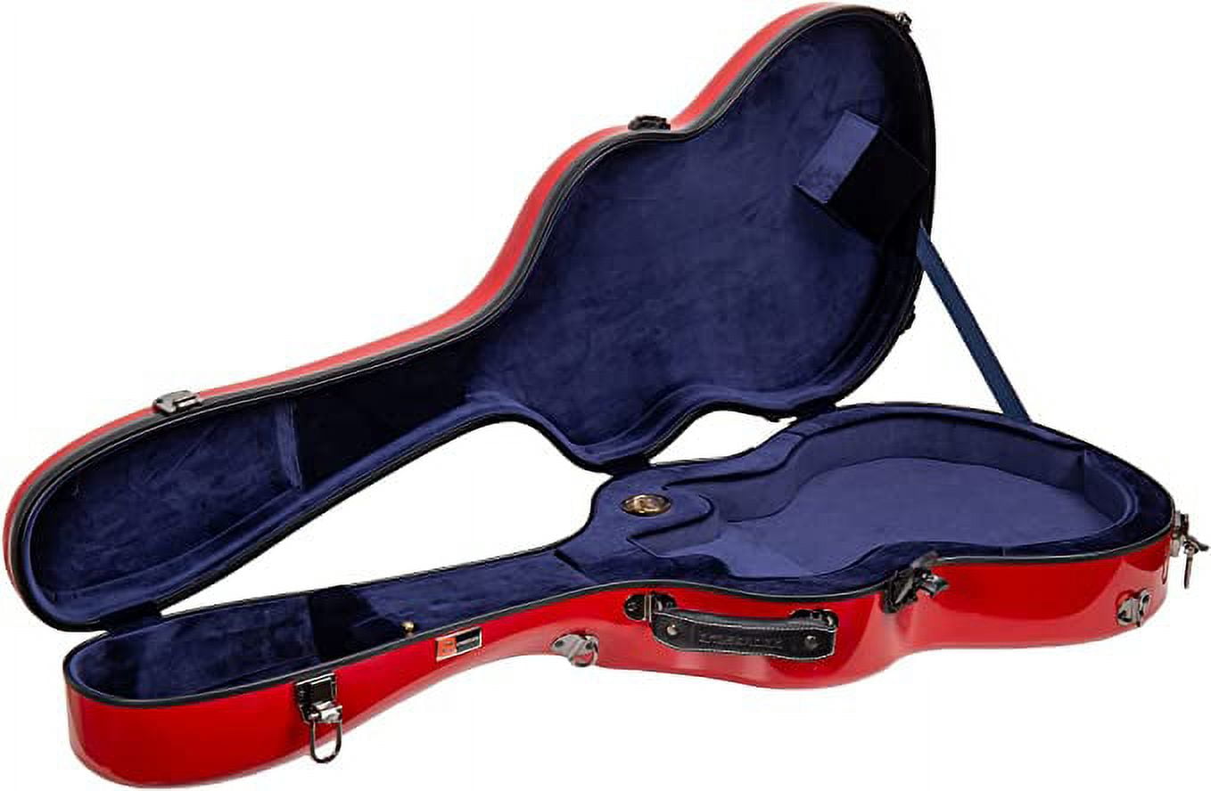 Crossrock Hard Shell Fiberglass Case for Les Paul Guitar with Backpack Straps in Red
