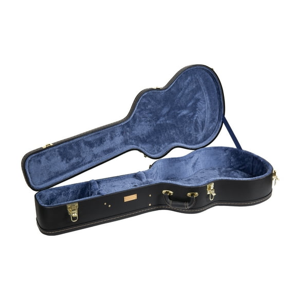 Crossrock Hard-Shell Wooden Case-Fits 12-Frets 000/OM Classical Nylon String Acoustic Guitars-Stainless Steel Latches, Sponge Lining, Metal Feet, Storage Space-Black (CRW620-00012BK)