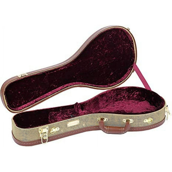 Crossrock Hard-Shell wood case for A Style Mandolins with removable shoulder straps-Tweed(CRW700MATW)