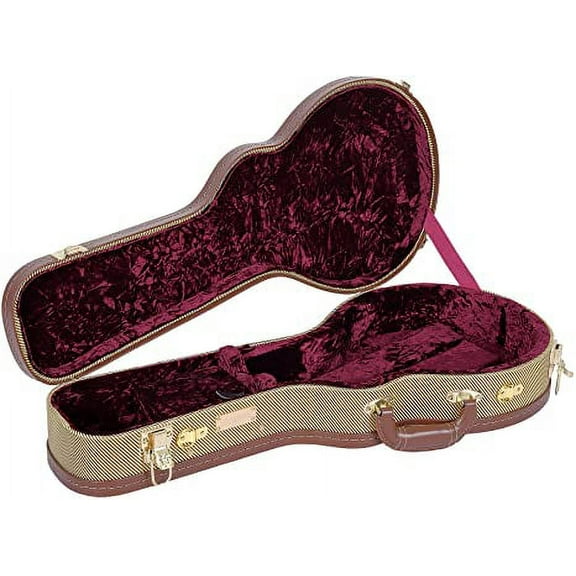 Crossrock Hard-Shell wood case for F Style Mandolins with removable shoulder straps-Tweed(CRW700MFTW)