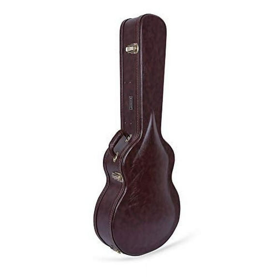 Crossrock Case-Hard-Shell Wooden Guitar Case-Fits OM/Martin 000-14 Fret Acoustic Guitars-Stainless Steel Latches,Sponge Lining, Metal Feet,Storage Space-Brown
