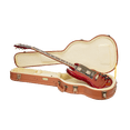 thumbnail image 1 of Crossrock Relief Series - Premium Wooden Case for SG Electric Guitars, featuring a Highly Textured Surface and Mink Imitation Fleece Interior - Red Wood, 1 of 5