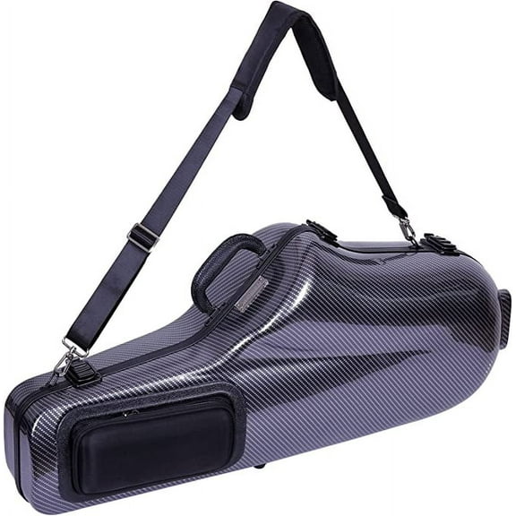 Crossrock Tenor Saxophone case PC Hard Shell with Strap-Carbon Fiber Pattern