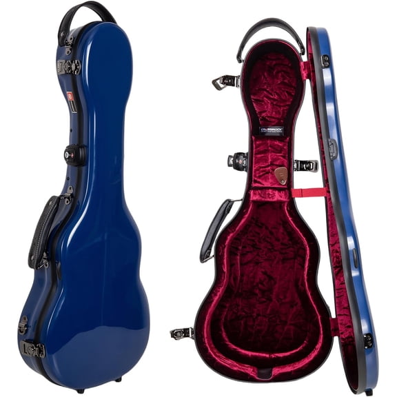 Crossrock Tenor Ukulele Case, Fits Up to 27 Inches | 100% Fiberglass Hardshell with Brand Latches, TSA Lock, Accessory Compartment, and Detachable Straps-Navy Blue