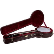 Crossrock Wood Case for 12.5 Openback Banjos-Brown Leather
