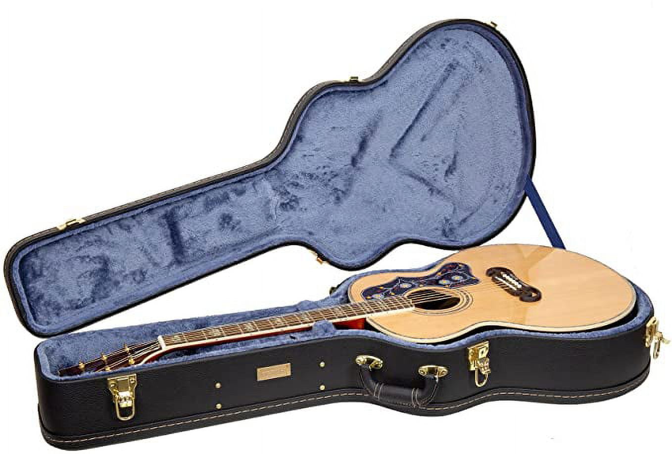 Crossrock Wood Hard Case for Mini Jumbo Acoustic Guitars, 16.5 inches