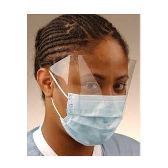 Crosstex GCPW Ultra Fog Free Earloop Face Masks With Shield Fluid Resistant Blue 25/Bx