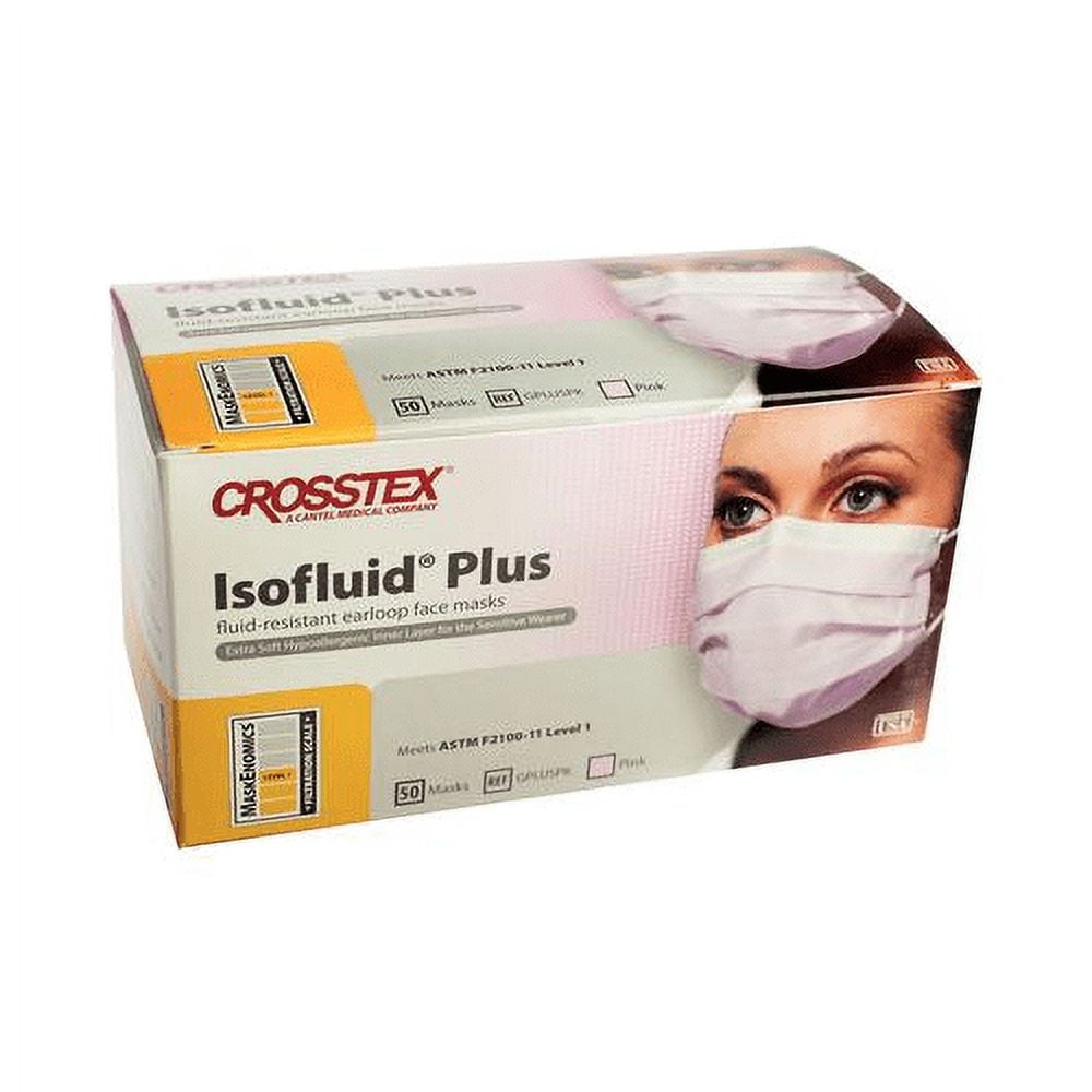 Crosstex GPLUSPK Isofluid Plus ASTM Level 1 Earloop Face Masks Fluid