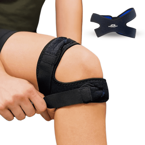 Crosstrap Patellar Tendon Support Strap (Large), Knee Pain Relief Adjustable Neoprene Knee Strap for Running, Hiking, Arthritis, Jumper, Tennis Injury Recovery, Pickleball