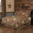thumbnail image 1 of VHC Brands Crosswoods Patchwork Cotton Primitive Bedding Pre-Washed Twin Quilt, Dark Olive Green, 1 of 7