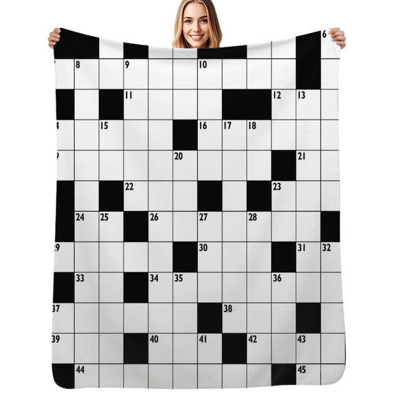Crossword Empty Boxes Pattern Flannel Blankets Soft Warm Throw Blanket Autumn Camping Bedroom Aesthetic Bedspread