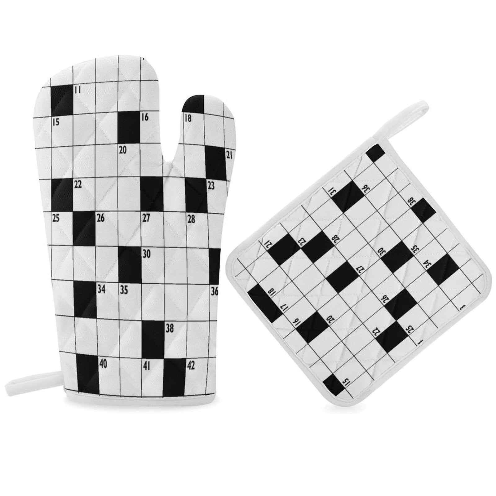 Crossword Empty Boxes Pattern Oven Gloves And Pots Stand Set Oven Crossword Empty Boxes Pattern Oven Gloves And Pots Stand Set Oven