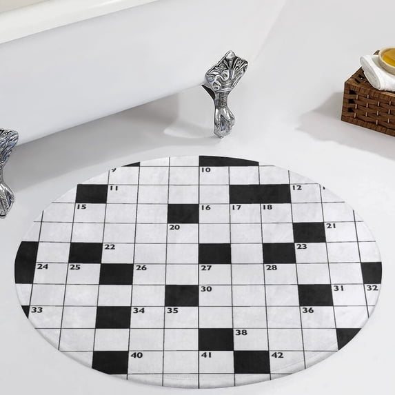Crossword Empty Boxes Pattern Round Carpet Circle Rug Outdoor Patio Area Rug Washable Large Area Rugs Hallway Room Decor Fitness Mats