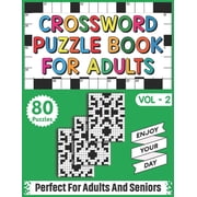Crossword Puzzle Book For Adults 80 Easy-To-Read Crossword Puzzles Book For Adults Women Men Medium To Difficult Level, Paperback