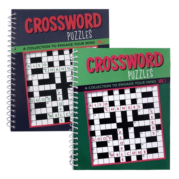 Crossword Puzzle Books, 8" x 5" Digest Size 2 Titles, Word Search Find, 48-Pack