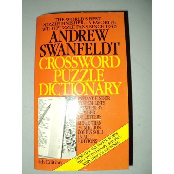 Pre-Owned Crossword puzzle dictionary (Paperback) 0060807628 9780060807627