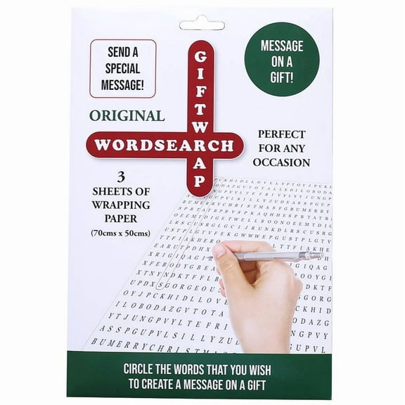 Crossword Puzzle Wrapping Paper  3 Sheets Of Interactive Gift-Wrap Fun! ????