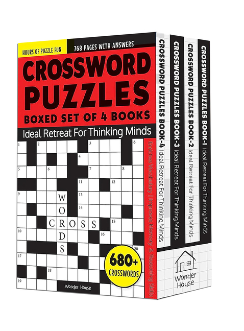 Crossword Puzzles Boxed Set: 4 Books, 680+ Engaging Crossword Puzzles ...