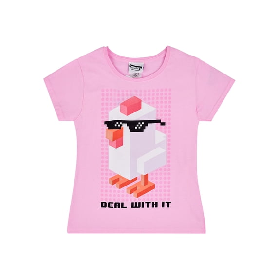 Crossy Road Girls Pink Short Sleeved T-Shirt