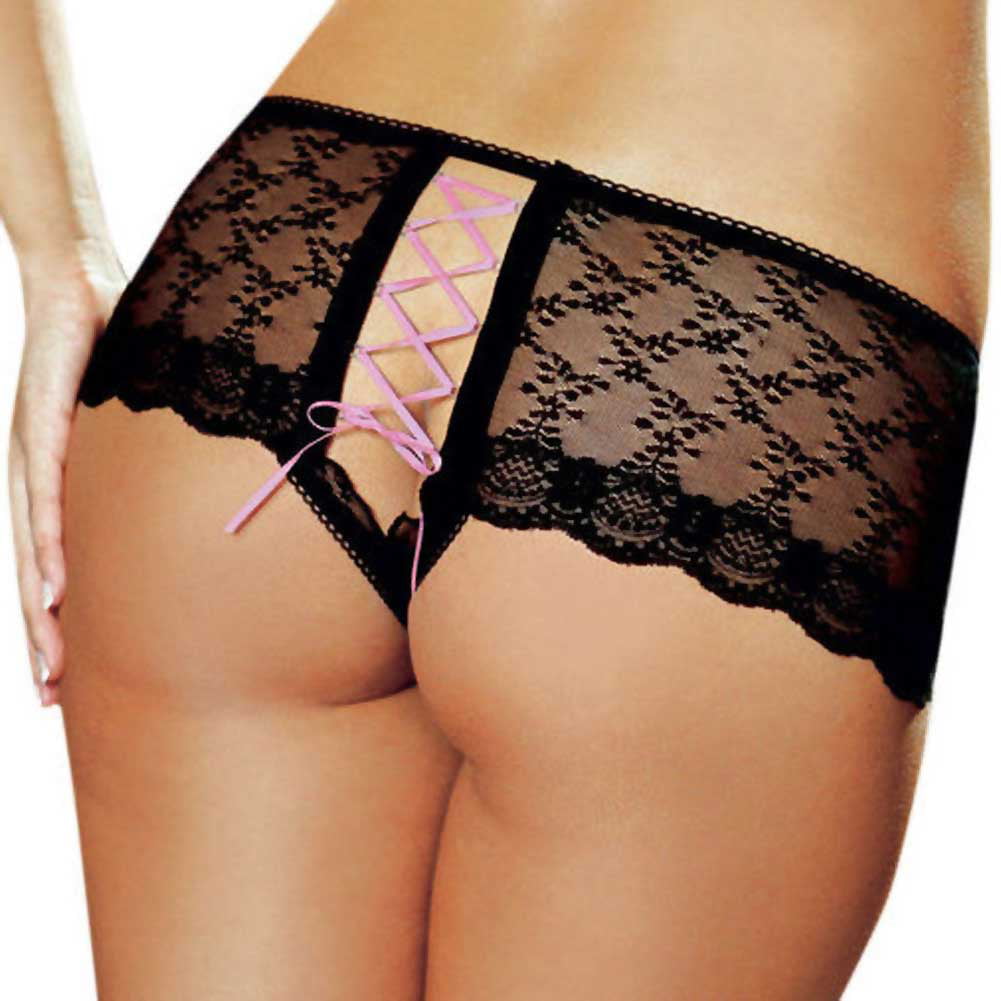 4pc Womens Crotchless Cheeky Boxer Boy Shorts Lace Panties Lingerie  Underwear XL