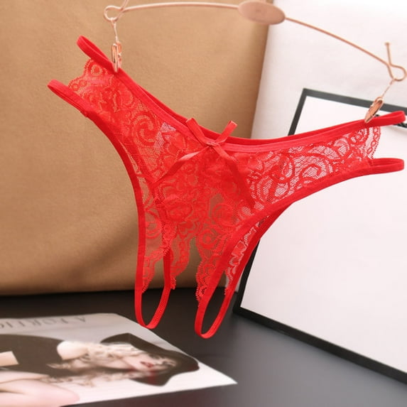 Crotchless Panties for Women Lace Underpants Open Crotch Panties Low Waist Briefs Underwear