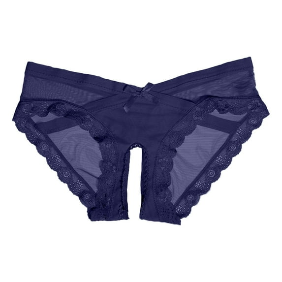 Crotchless Underwear for Women 1PC Blue Lace Thongs Womens Thong Underwear Lace Thongs for Women M