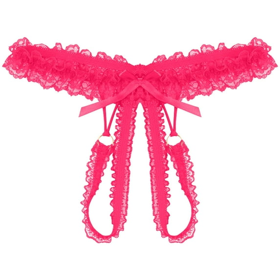 Crotchless Underwear for Women Hot Pink Panties Womens Lingerie Sexy Crotchless Cheeky Panties One Size