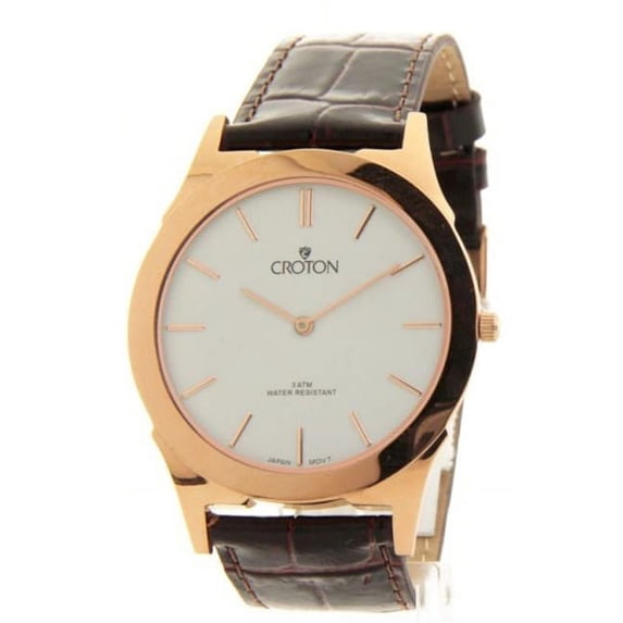 Croton CN307464RGDW Mens Brown Leather Slim Casual Watch