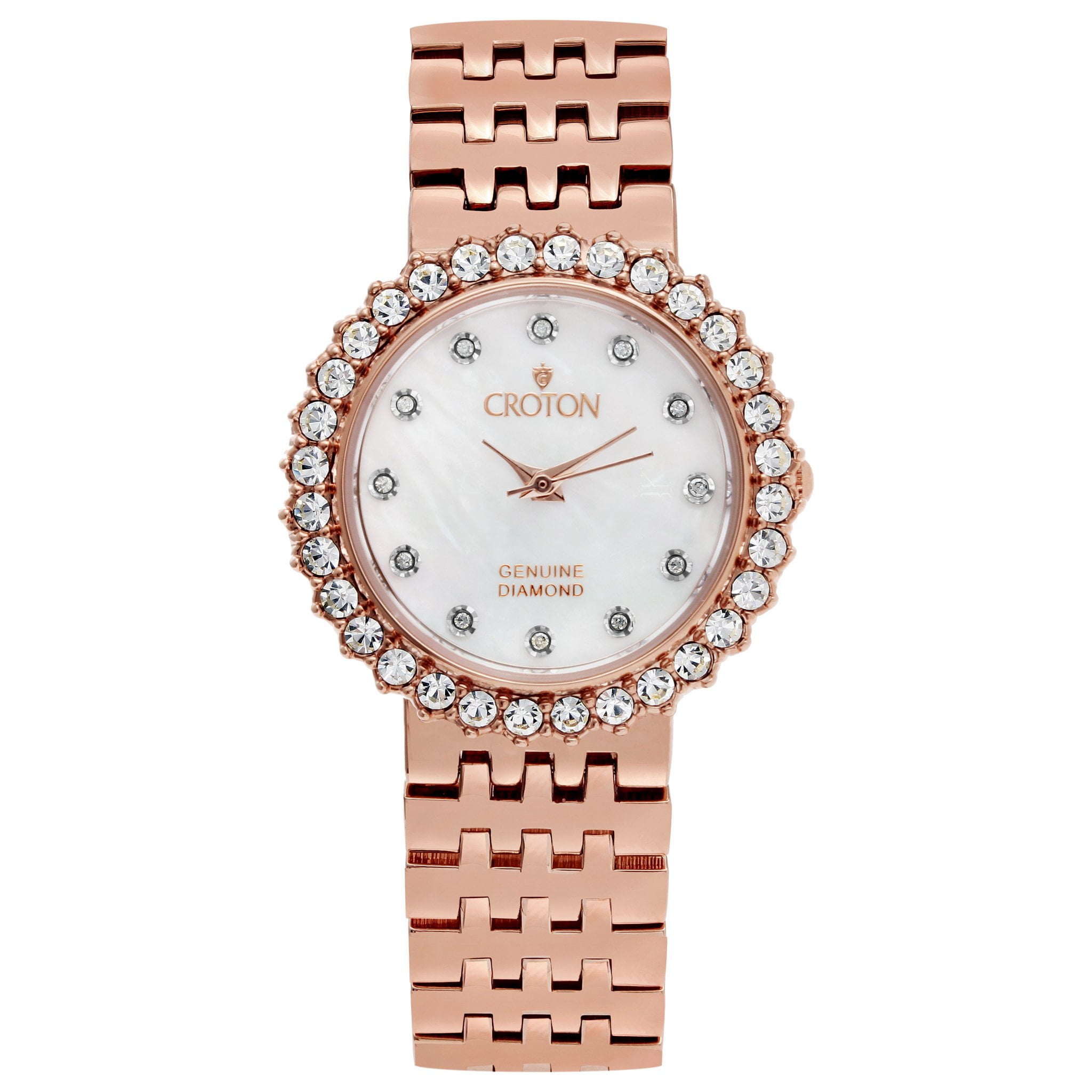 Montre Femme Croton Avec Diamants - Acier Inoxydable - Occasion
