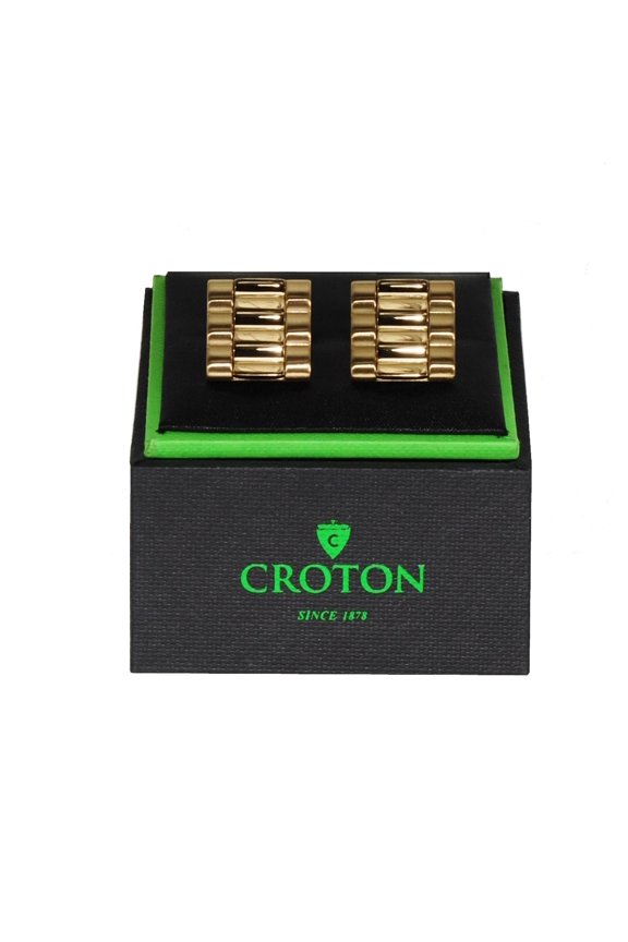 Stainless Steel Goldtone Cuff Links