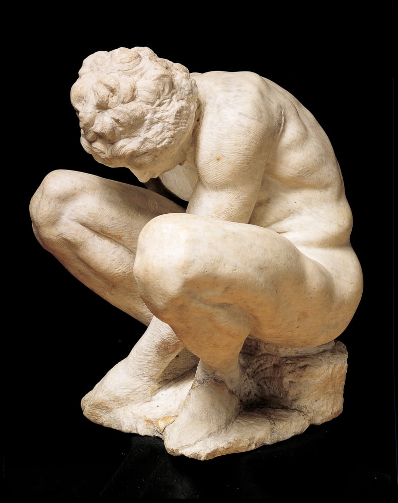 Crouching Boy Canvas Art - (24 x 36)