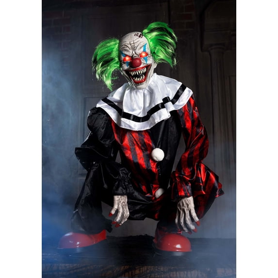 Crouching Clown Red Animatronic