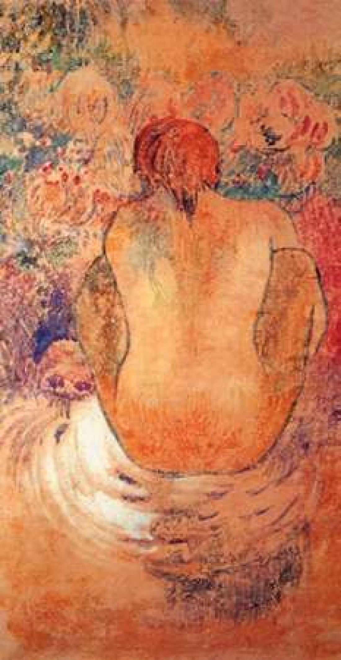 Crouching Marquesain Woman Seen From The Back Canvas Art - Paul Gauguin (10 x 20)