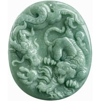 Crouching Tiger, Hidden Dragon: Men's Exquisite Natural Jade Necklace - A Majestic Symbol of Power and Mystery - Beautiful Jewelry Gift for the Gentleman