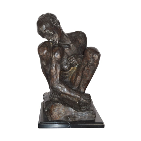 Crouching Woman Rodin Replica  Bronze Statue -  Size: 11"L x 16"W x 18"H.