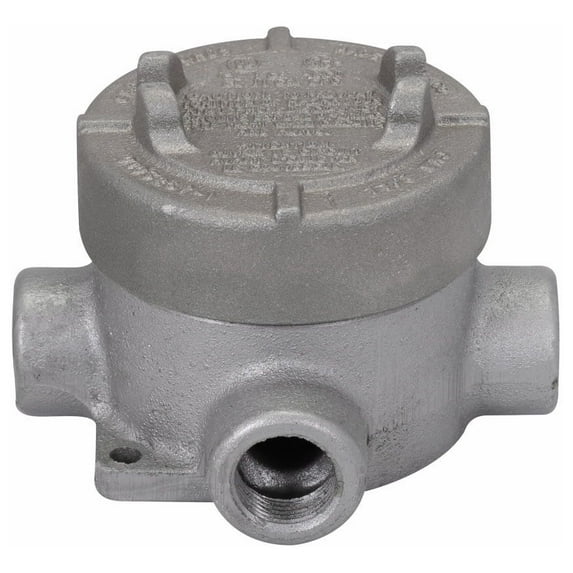 Crouse-Hinds EAJT16, (3) 1/2"" Hub, Iron, Explosionproof Conduit Outlet Box, 1 pc