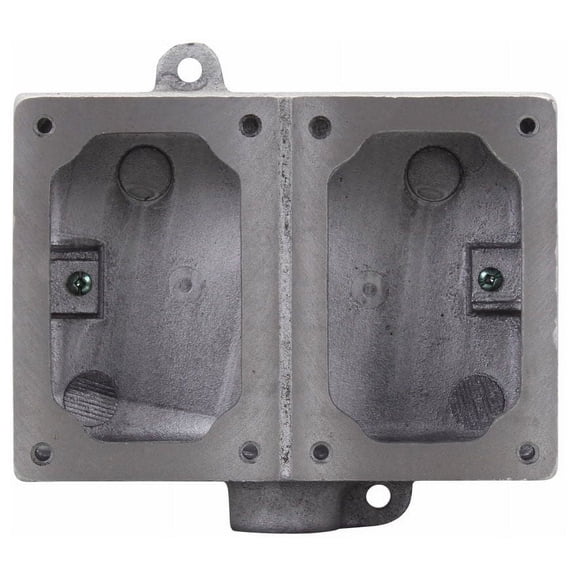 Crouse-Hinds EDS172, 1/2"" Hub, 2-Gang, Iron, Control Station Back Box, 1 pc